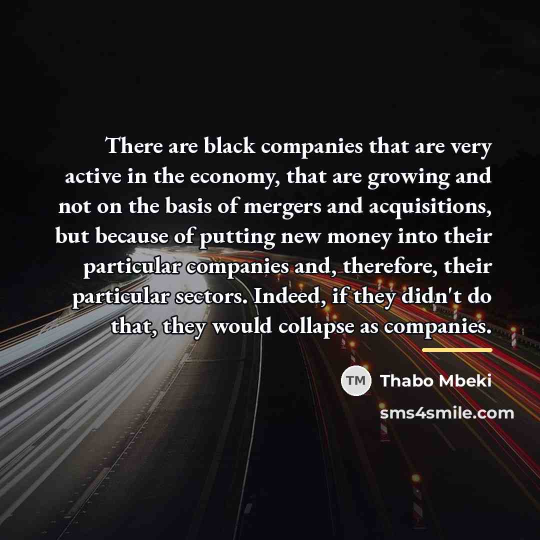 “There are black companies that are very active in the…” quote by Thabo Mbeki