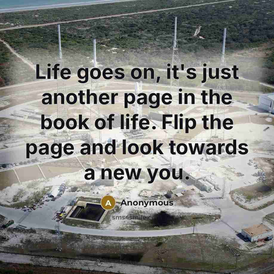 “Life goes on, it's just another page in the book…” quote by Anonymous