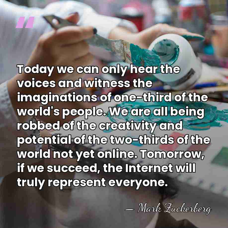 Today we can only hear the voices and witness the imaginations of&hellip; - Mark Zuckerberg