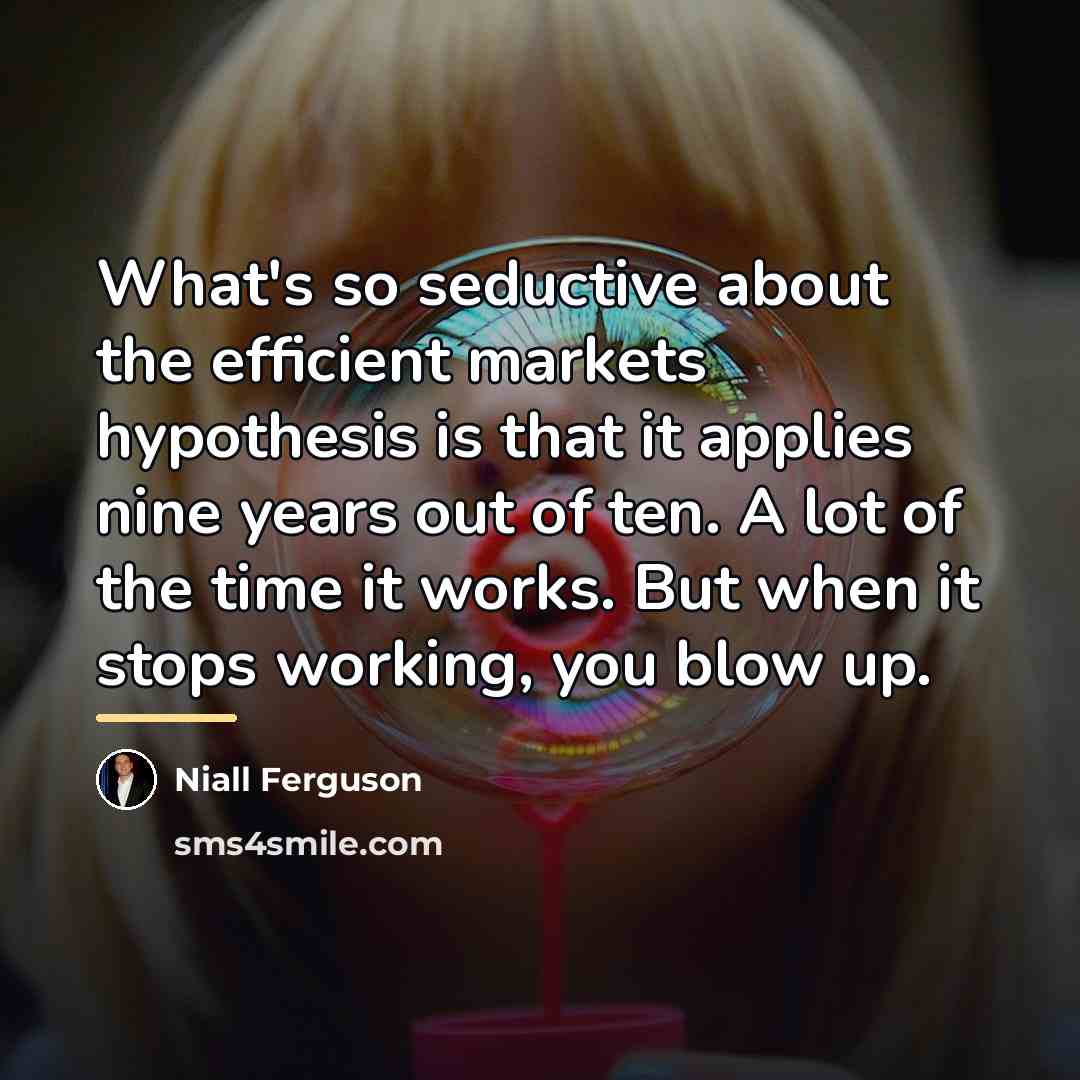 “What's so seductive about the efficient markets hypothesis is that…” quote by Niall Ferguson