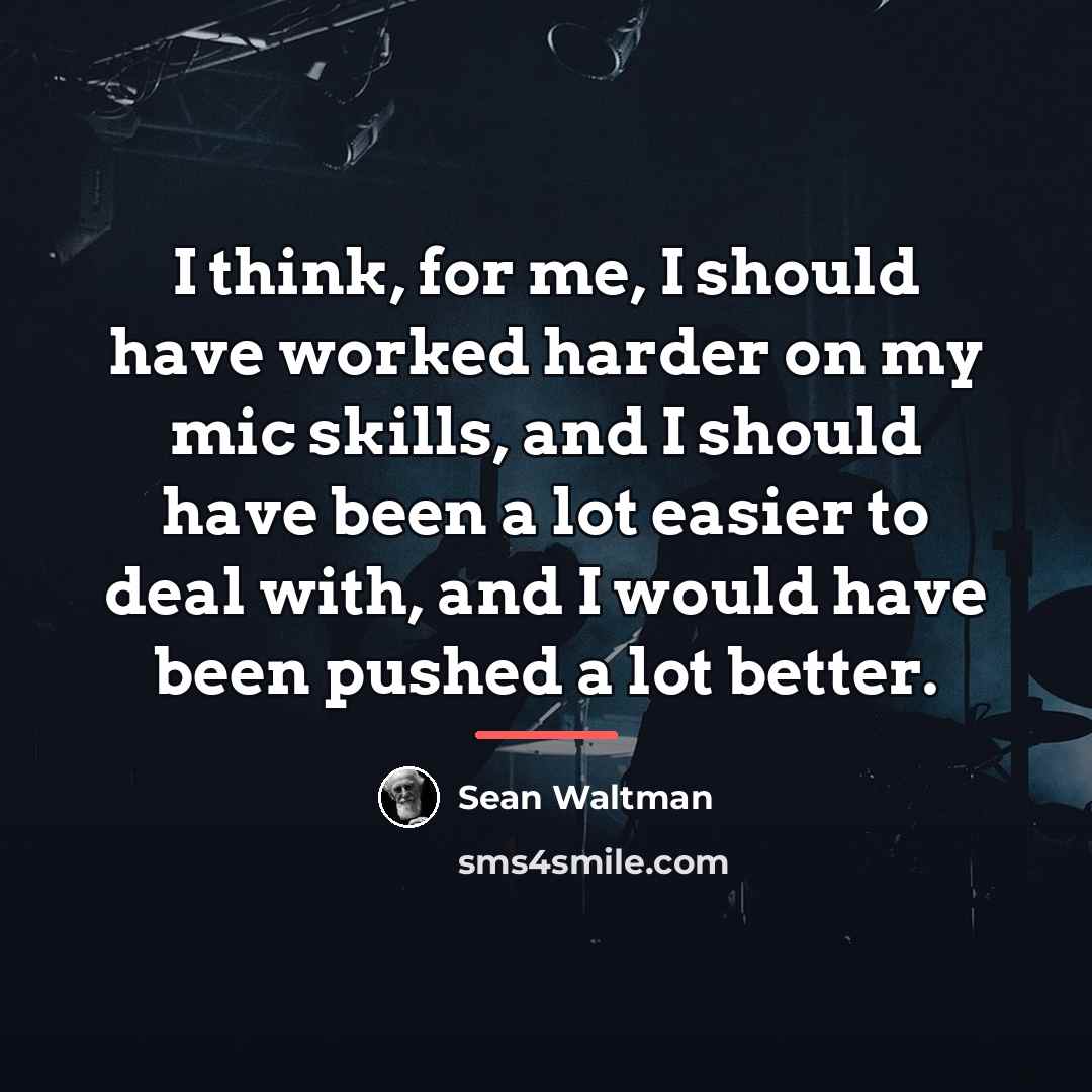 “I think, for me, I should have worked harder on…” quote by Sean Waltman
