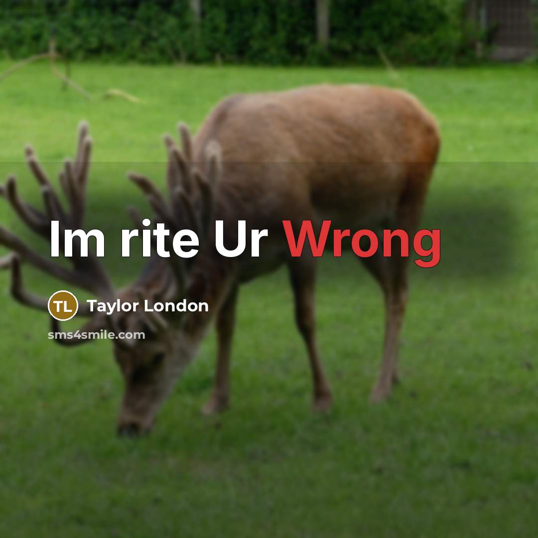 “Im rite Ur Wrong” quote by Taylor London