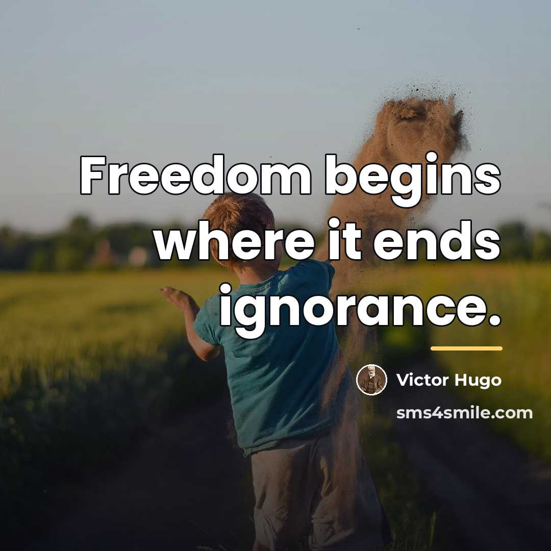 “Freedom begins where it ends ignorance.…” quote by Victor Hugo