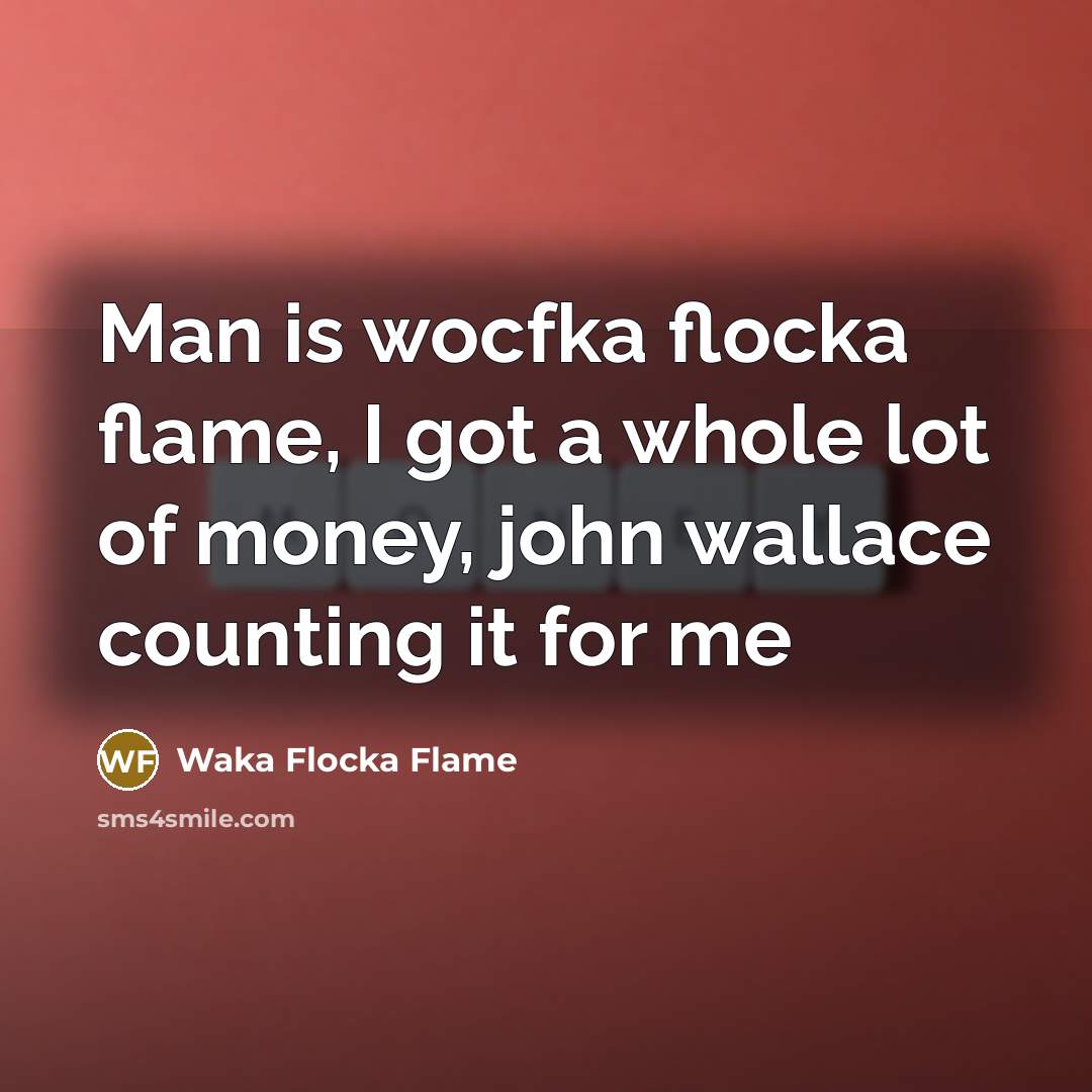 “Man is wocfka flocka flame, I got a whole lot…” quote by Waka Flocka Flame