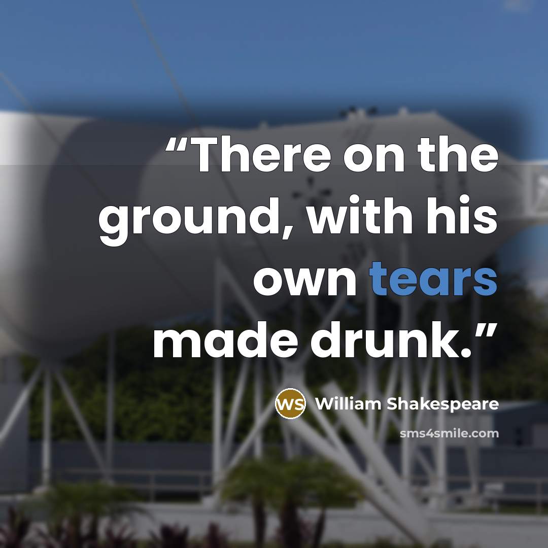 “There on the ground, with his own tears made drunk.” quote by William Shakespeare