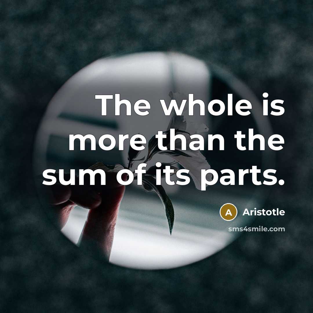 “The whole is more than the sum of its parts.” quote by Aristotle