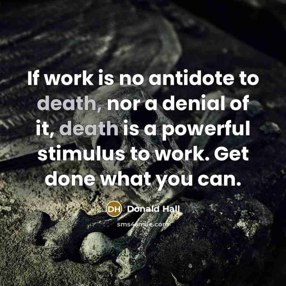 “If work is no antidote to death, nor a denial…” quote by Donald Hall