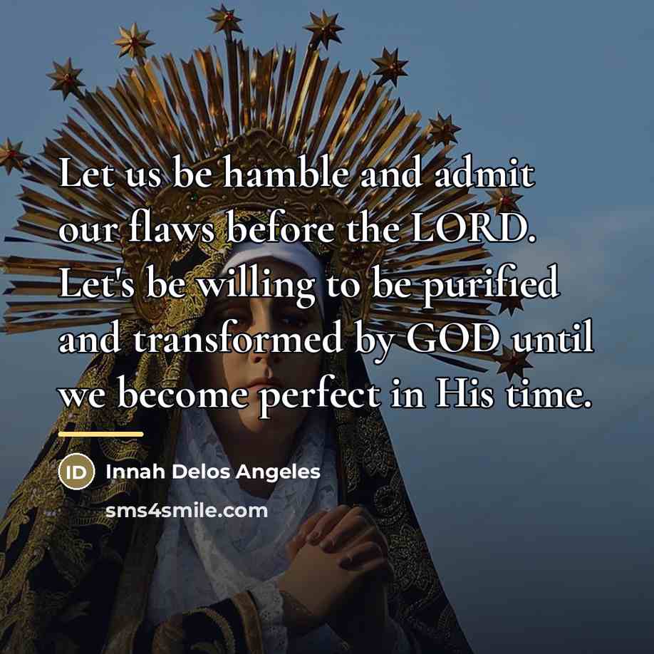 “Let us be hamble and admit our flaws before the…” quote by Innah Delos Angeles
