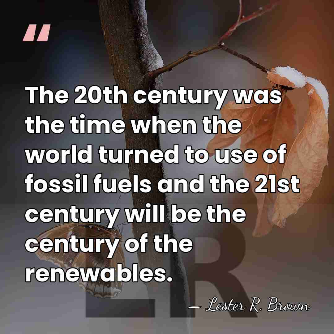 The 20th century was the time when the world turned to use&hellip; - Lester R. Brown