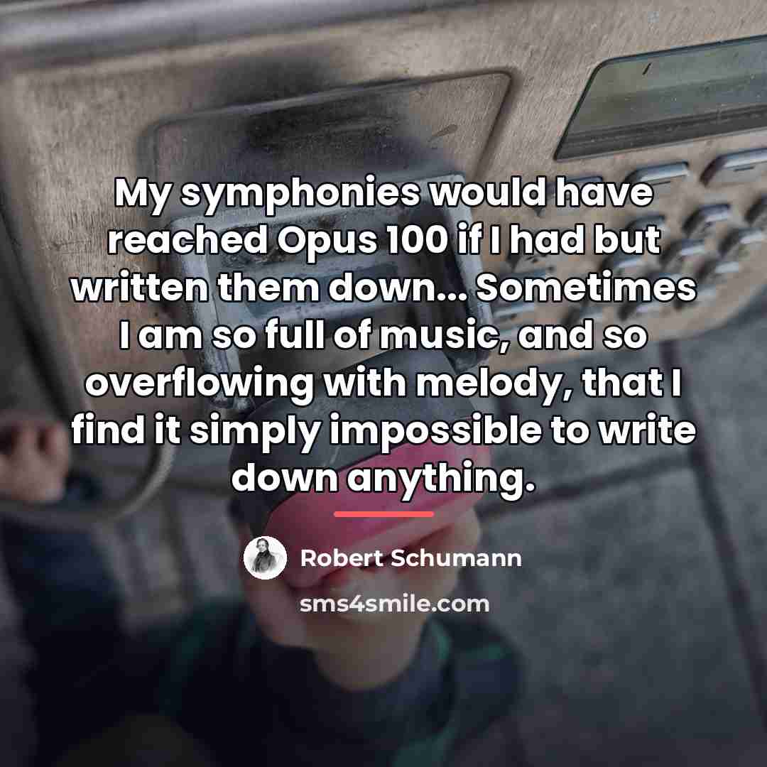 “My symphonies would have reached Opus 100 if I had…” quote by Robert Schumann