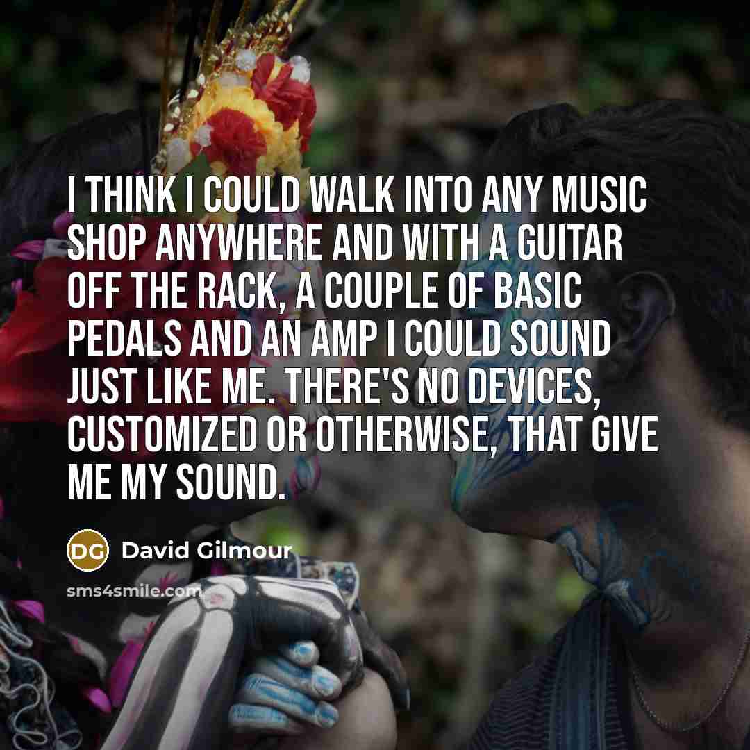 “I think I could walk into any music shop anywhere…” quote by David Gilmour