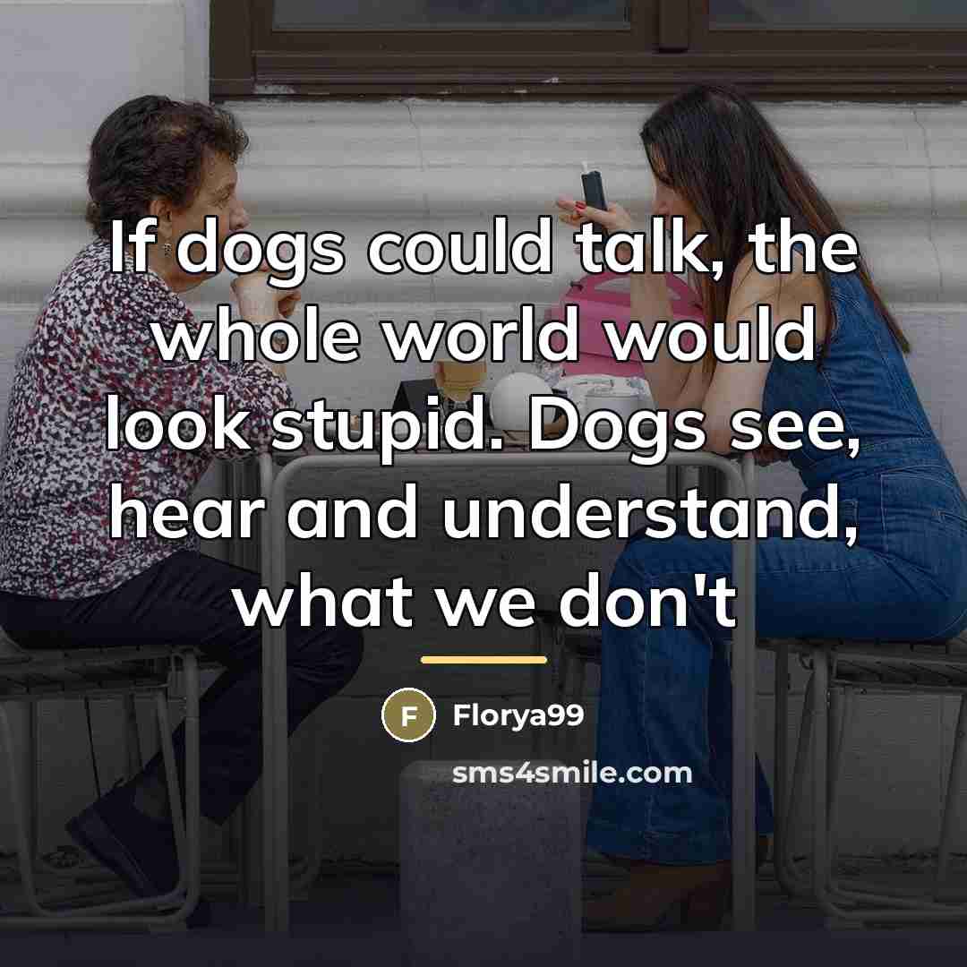 “If dogs could talk, the whole world would look stupid.…” quote by Florya99