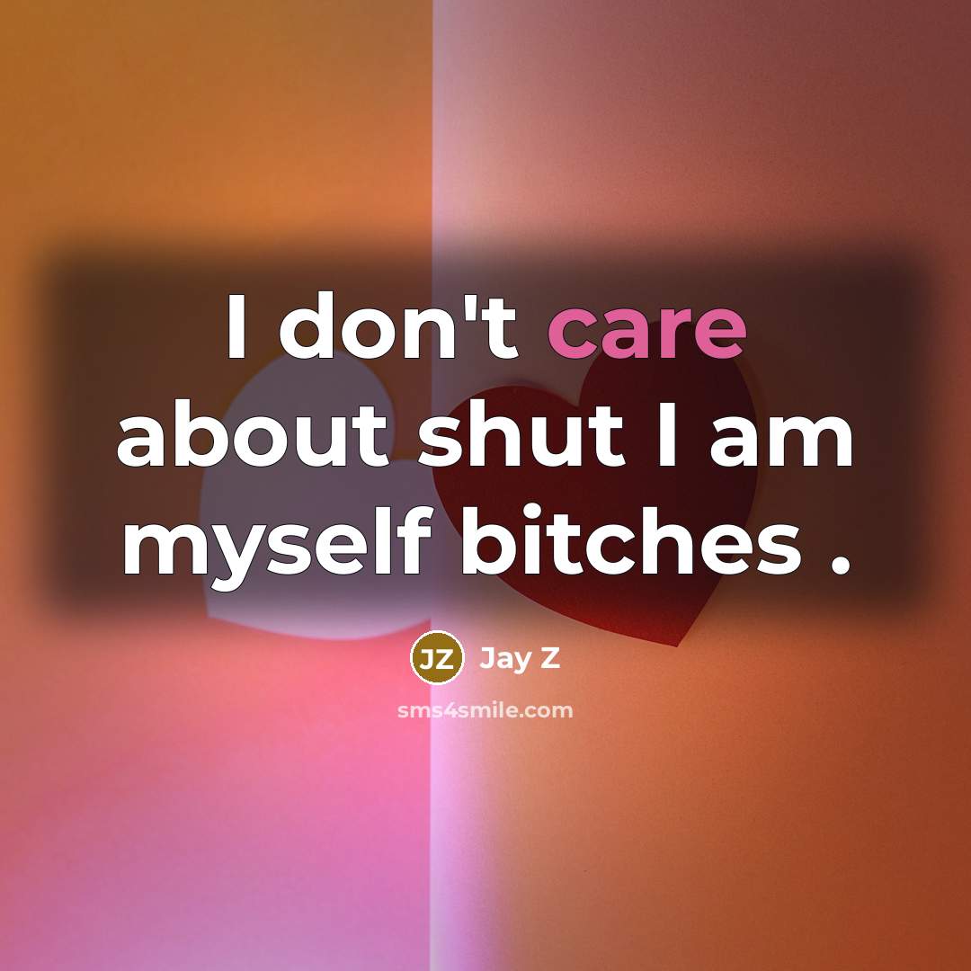 “I don't care about shut I am myself bitches .…” quote by Jay Z