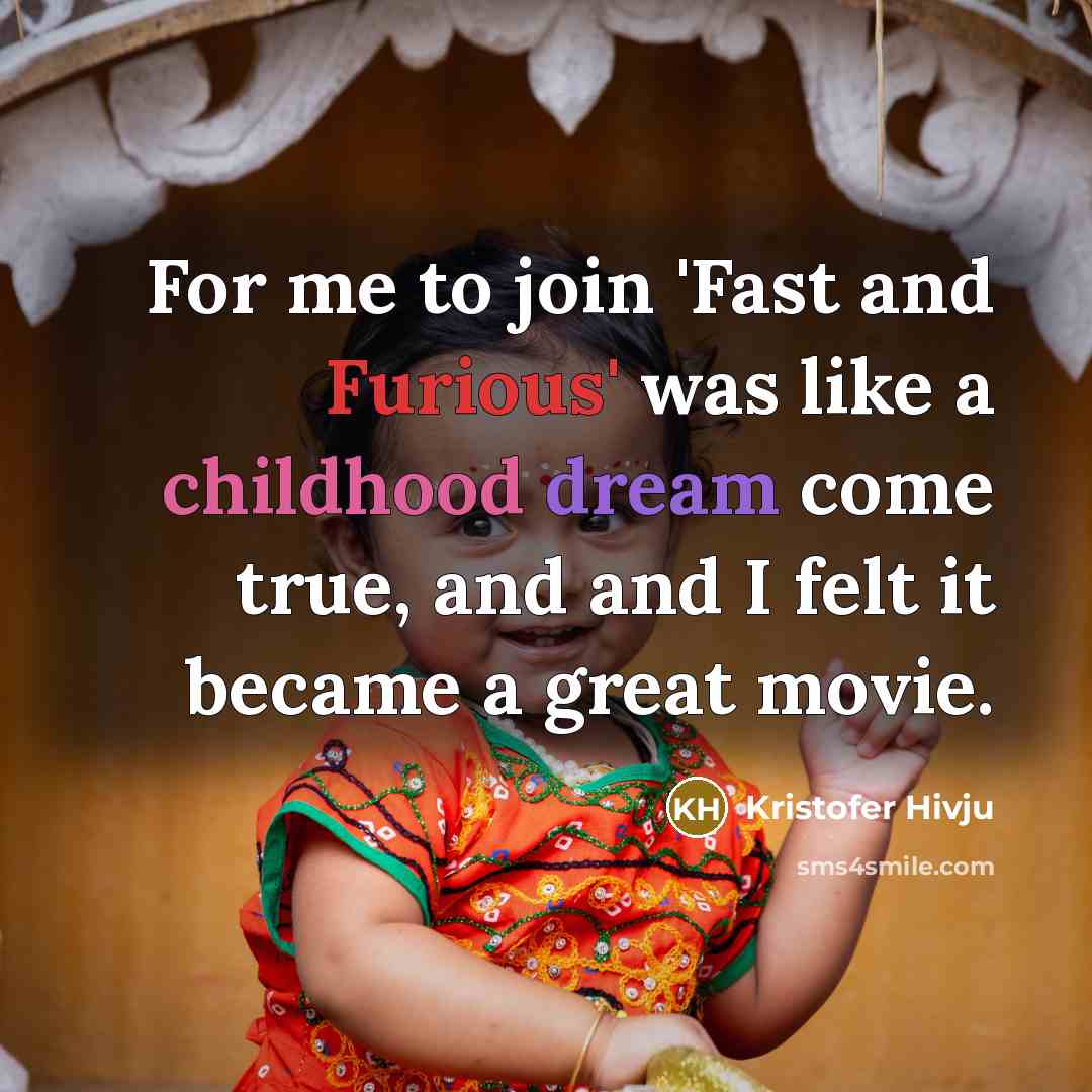 “For me to join 'Fast and Furious' was like a…” quote by Kristofer Hivju