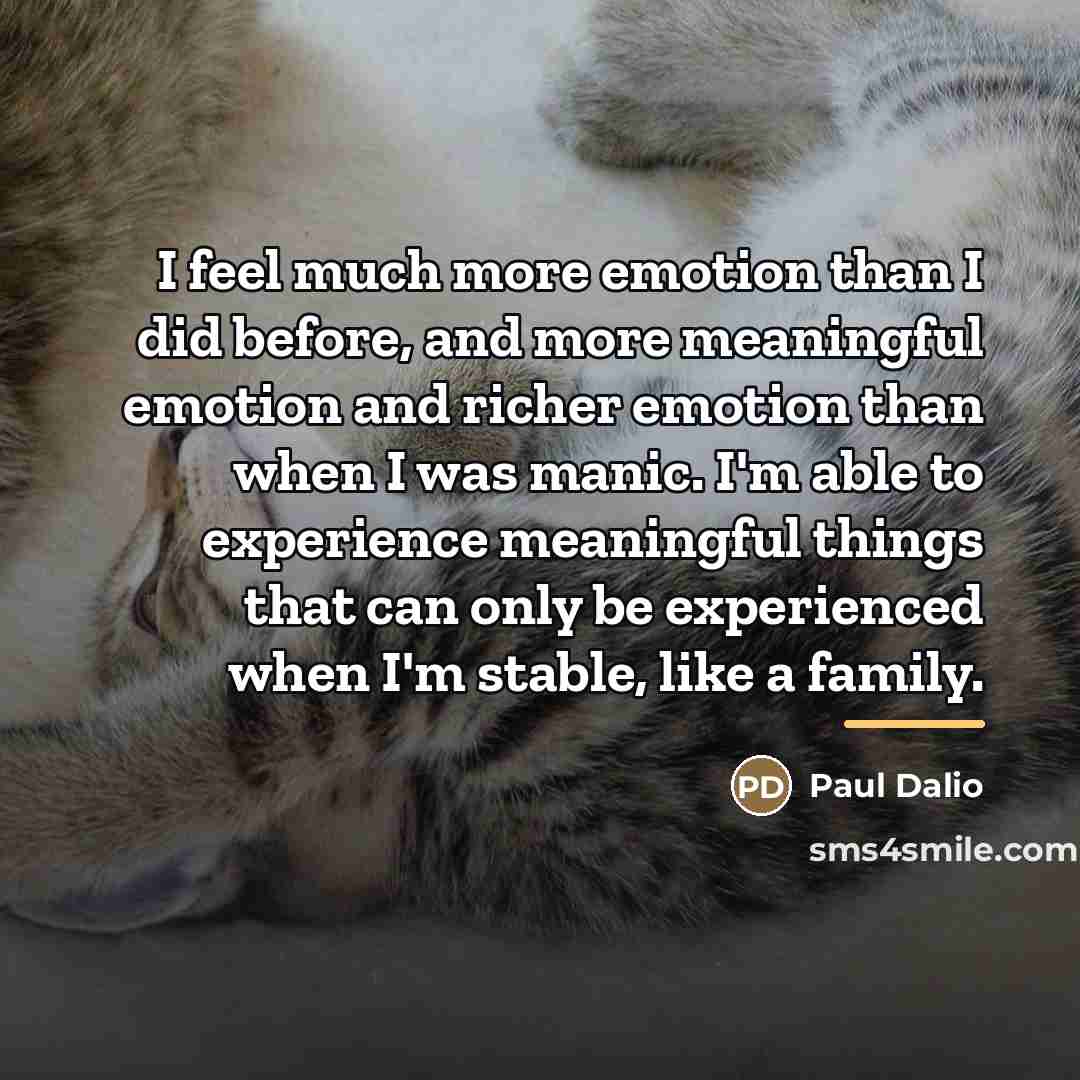 “I feel much more emotion than I did before, and…” quote by Paul Dalio
