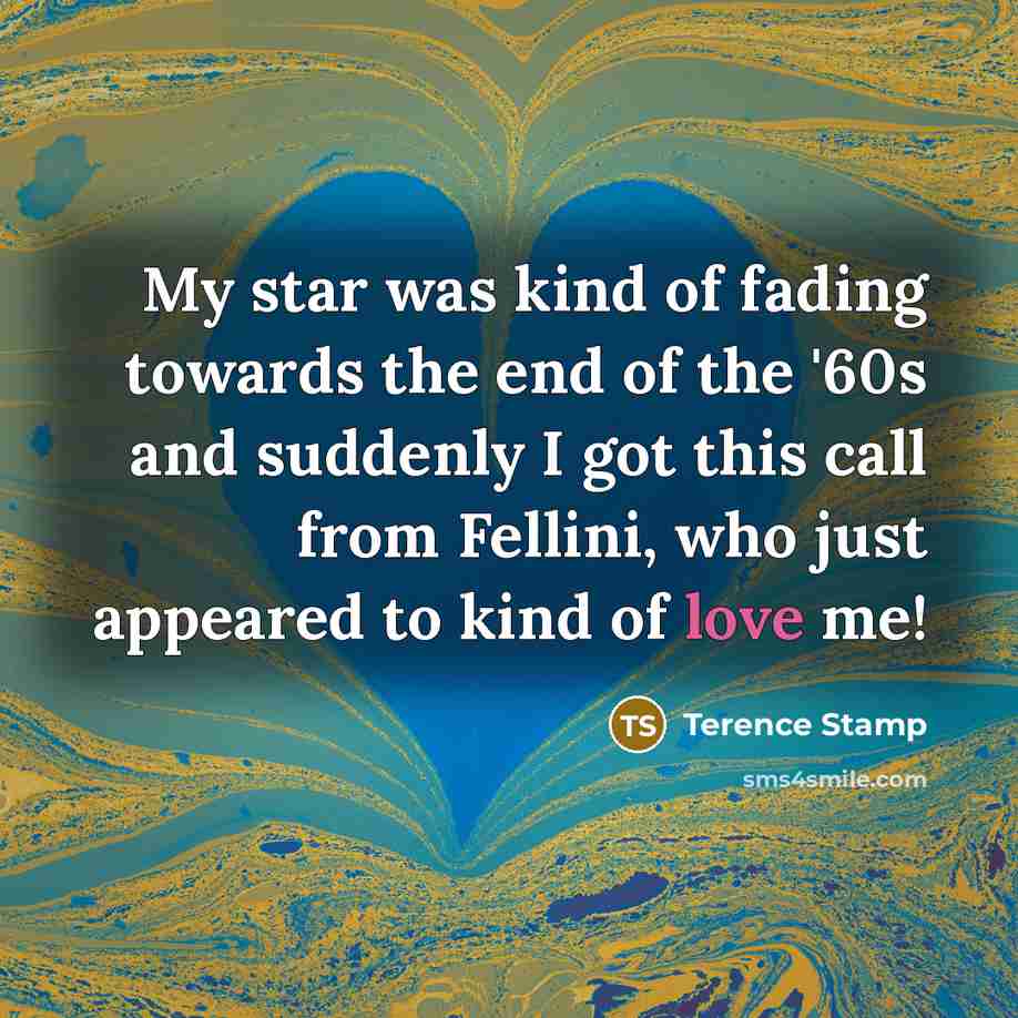 “My star was kind of fading towards the end of…” quote by Terence Stamp