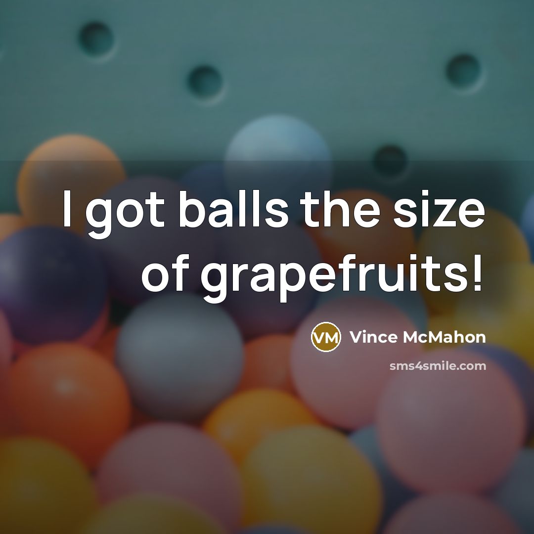 “I got balls the size of grapefruits!…” quote by Vince McMahon