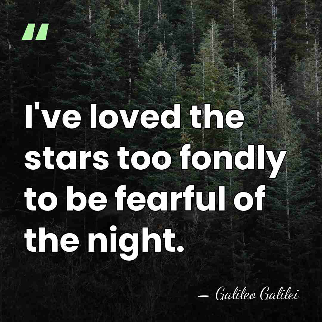 I've loved the stars too fondly to be fearful of the night. - Galileo Galilei