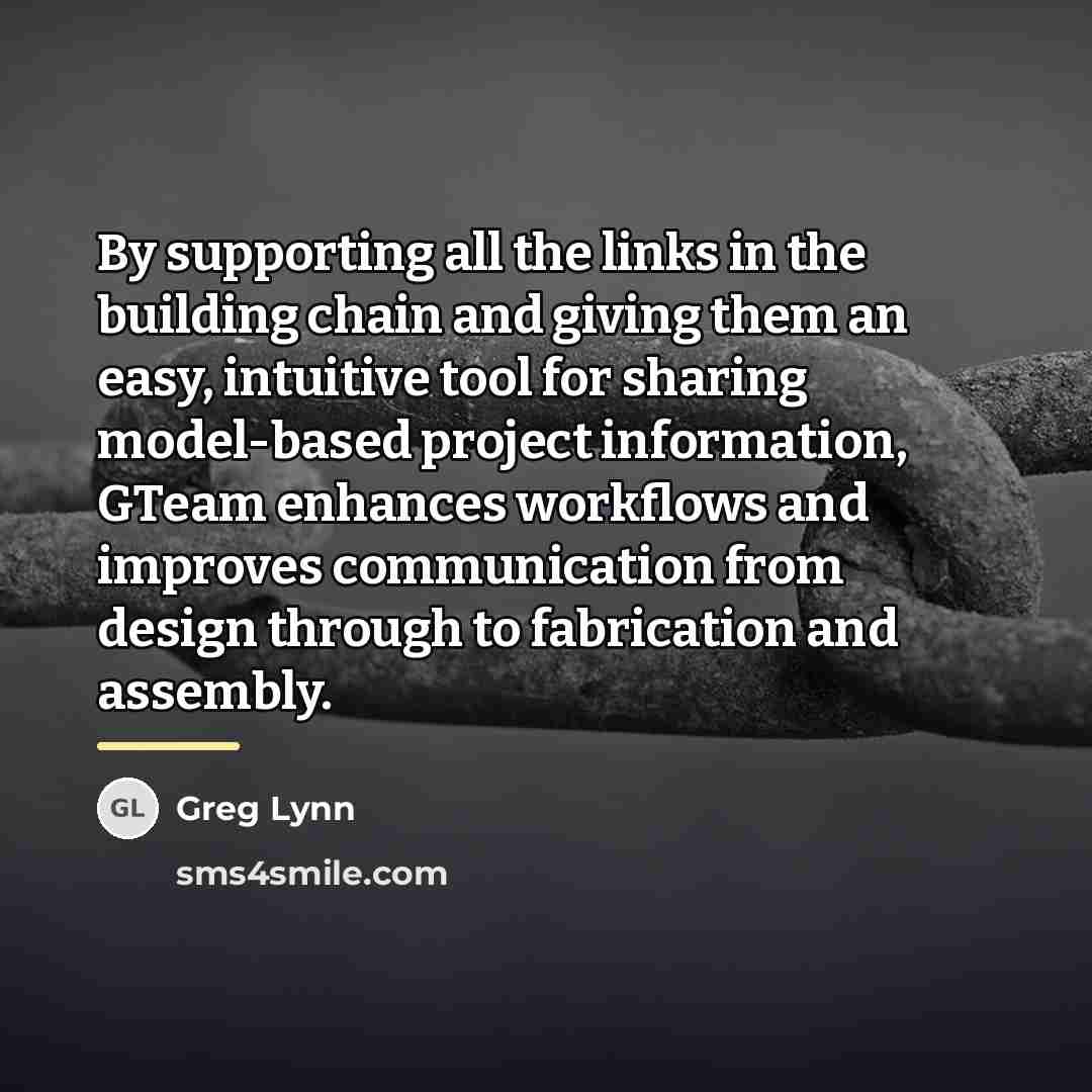 “By supporting all the links in the building chain and…” quote by Greg Lynn