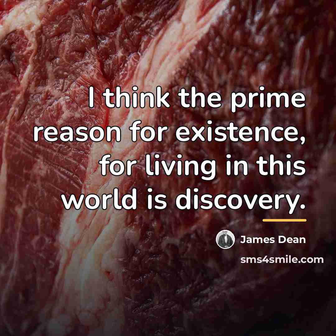“I think the prime reason for existence, for living in…” quote by James Dean