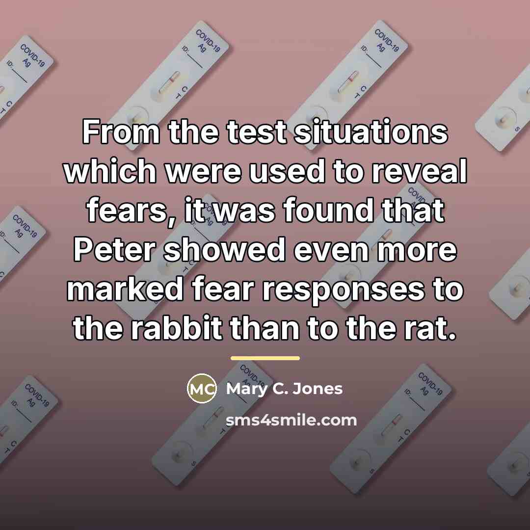 “From the test situations which were used to reveal fears,…” quote by Mary C. Jones
