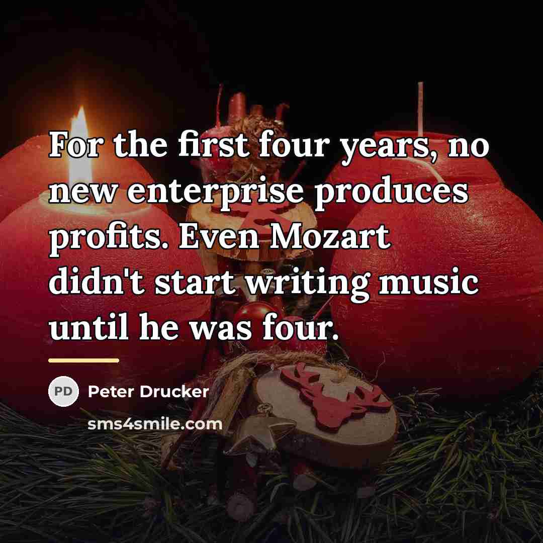 “For the first four years, no new enterprise produces profits.…” quote by Peter Drucker