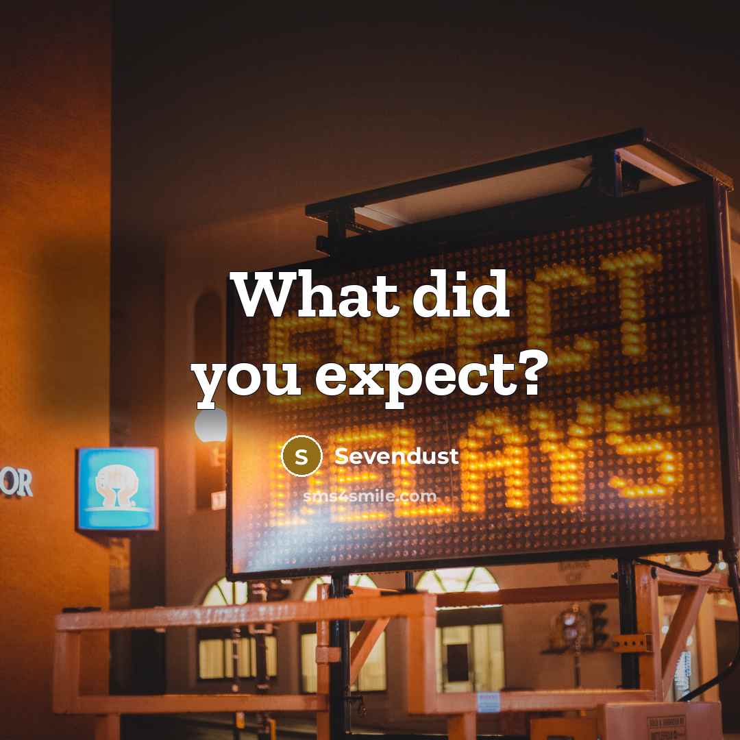 “What did you expect?…” quote by Sevendust