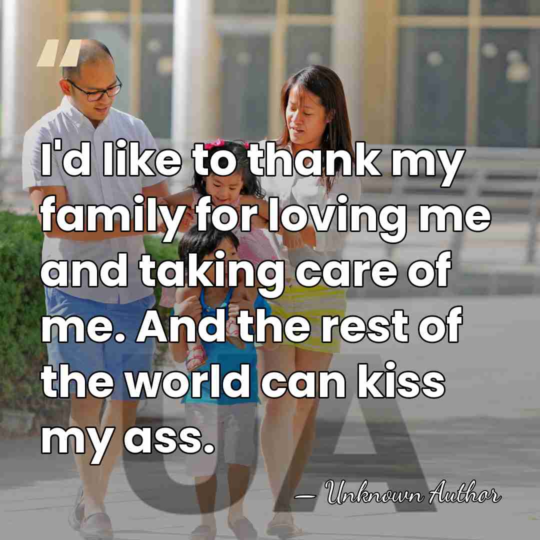 I'd like to thank my family for loving me and taking care&hellip; - Johnny Garrett