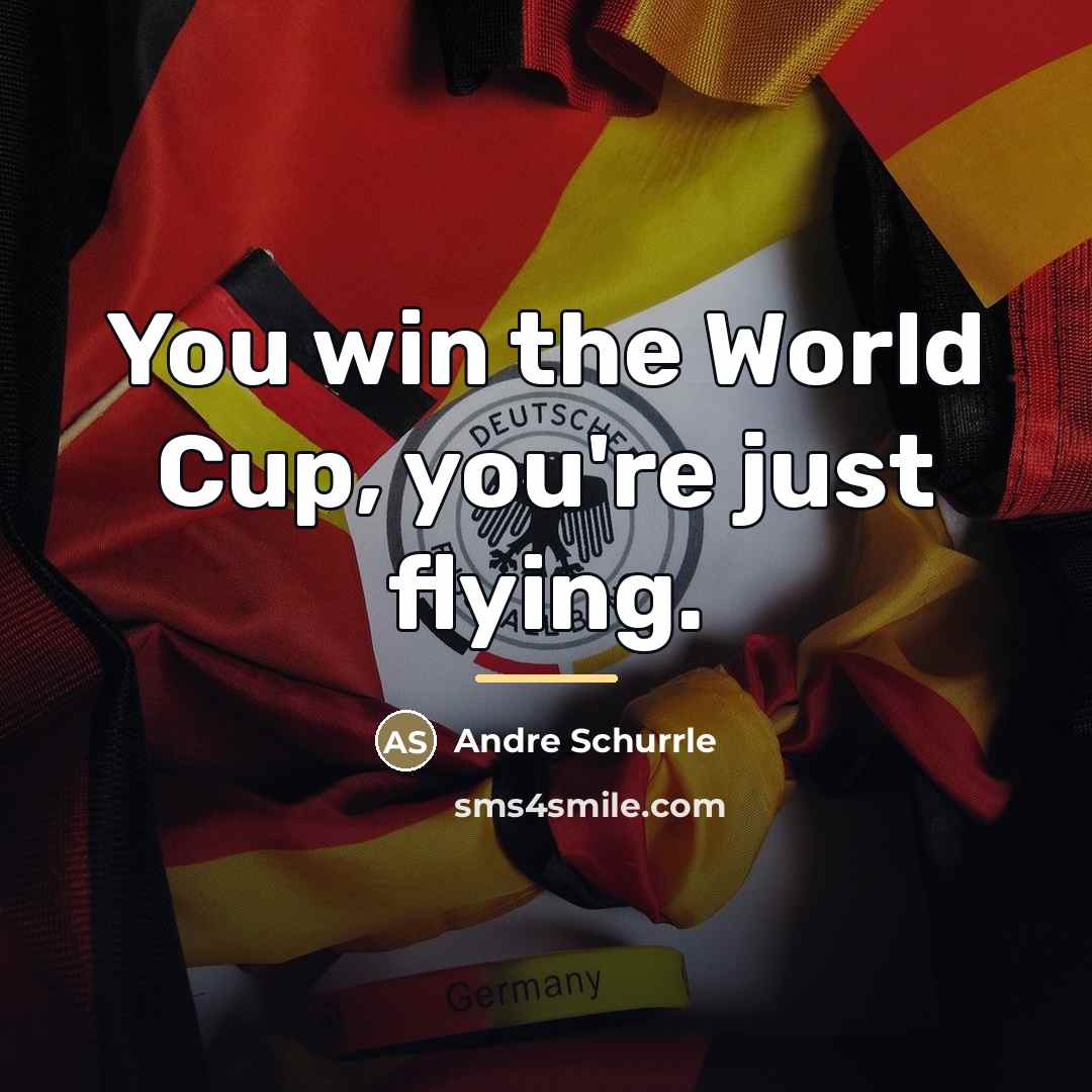 “You win the World Cup, you're just flying.…” quote by Andre Schurrle