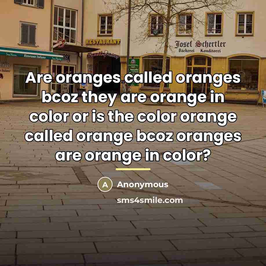 “Are oranges called oranges bcoz they are orange in color…” quote by Anonymous