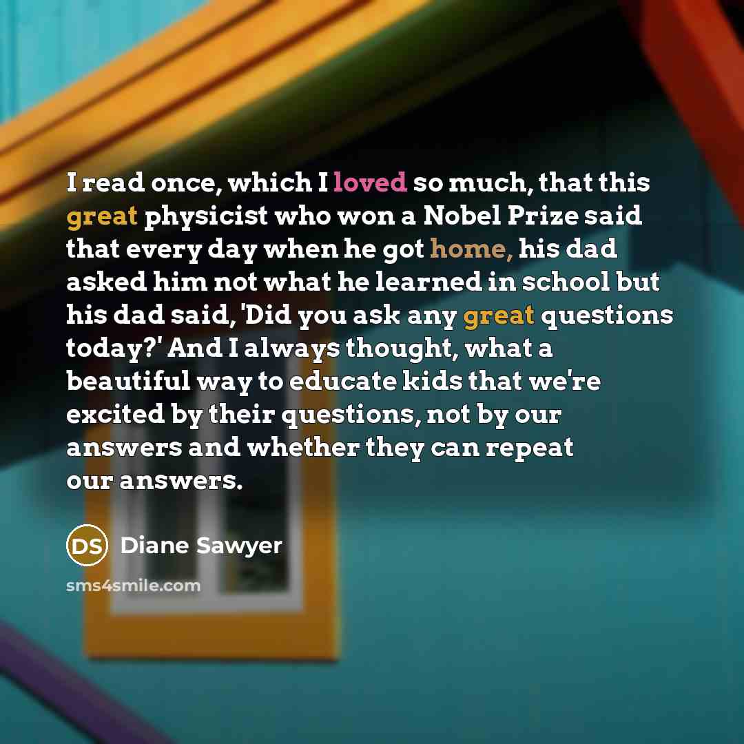 “I read once, which I loved so much, that this…” quote by Diane Sawyer