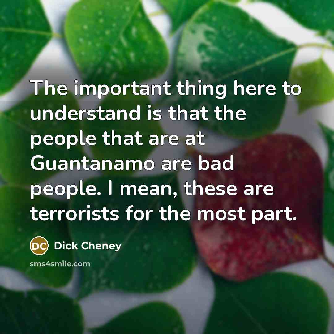 “The important thing here to understand is that the people…” quote by Dick Cheney