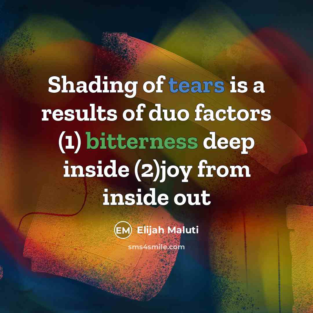 “Shading of tears is a results of duo factors (1)…” quote by Elijah Maluti