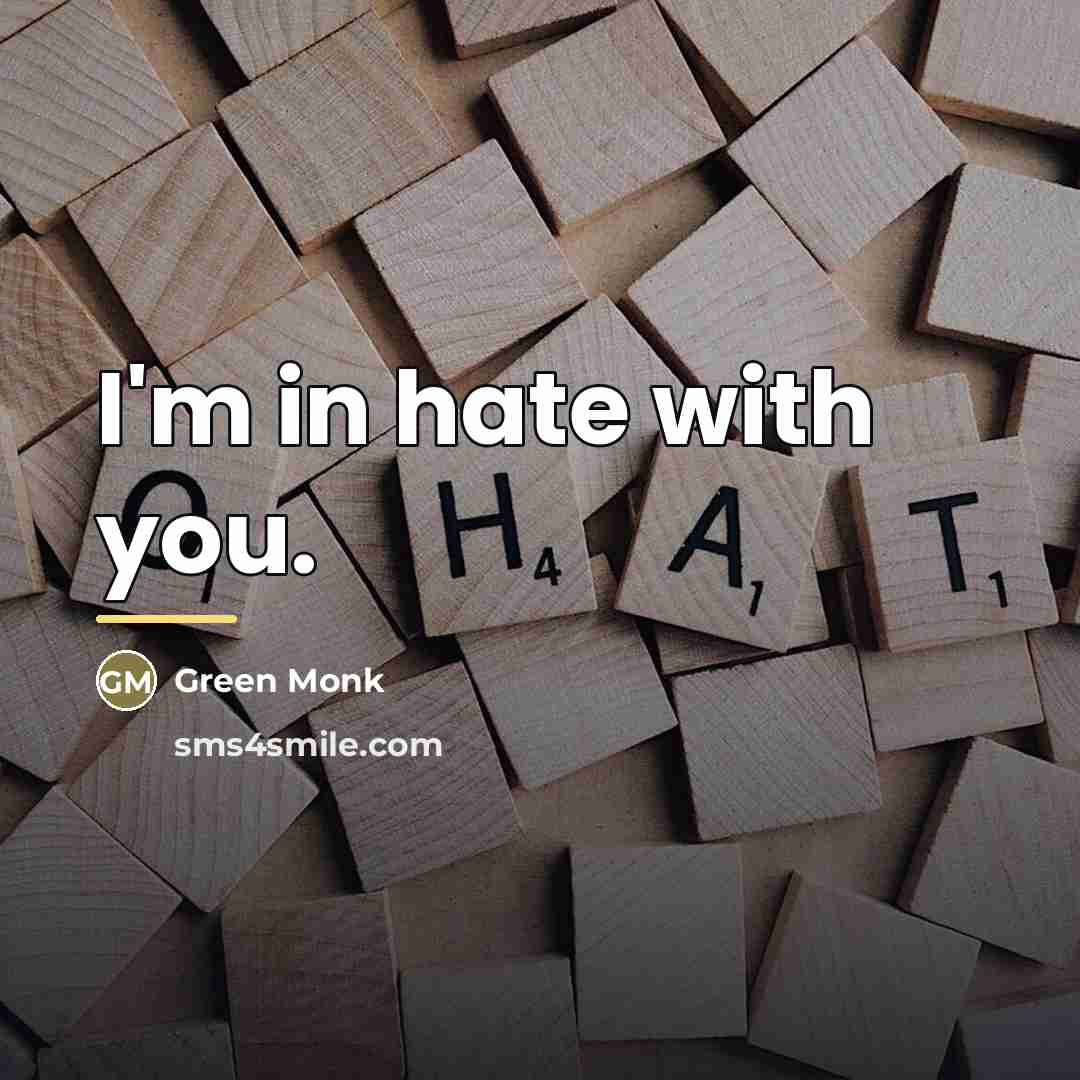 “I'm in hate with you.…” quote by Green Monk