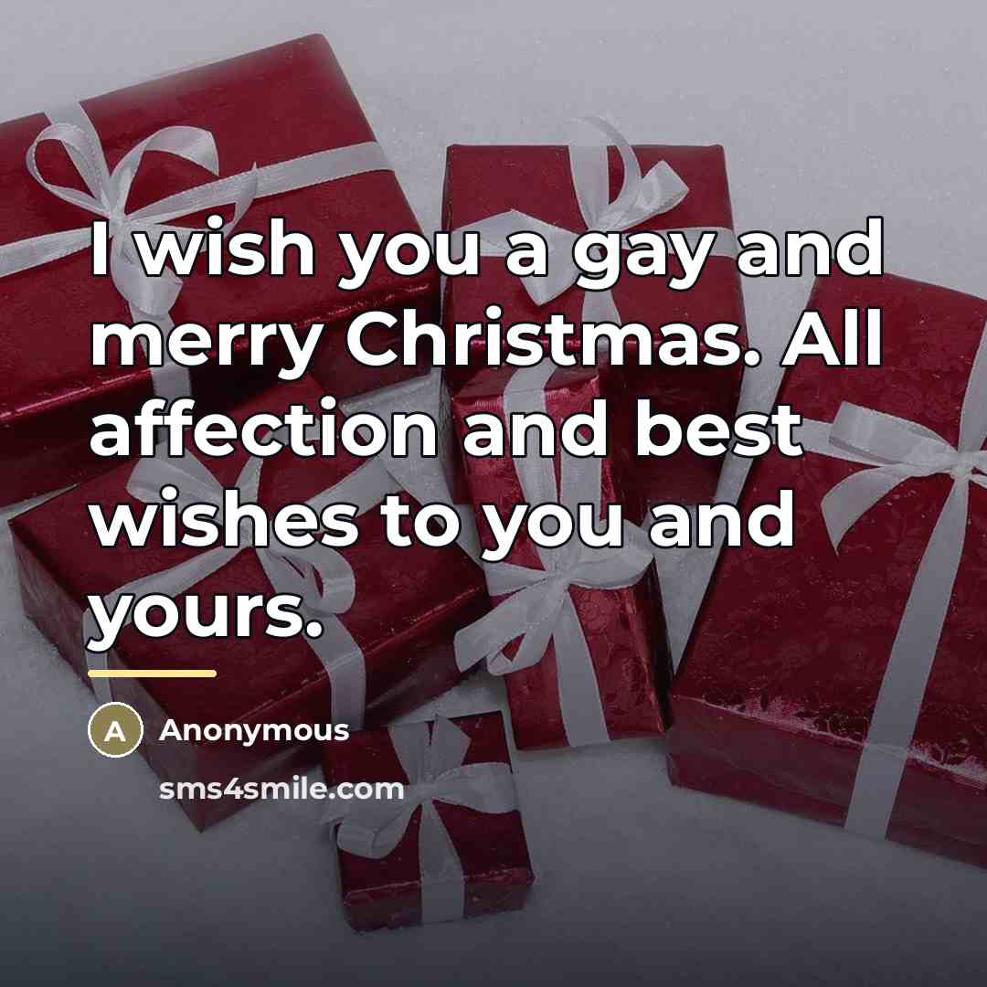 “I wish you a gay and merry Christmas. All affection…” quote by Anonymous