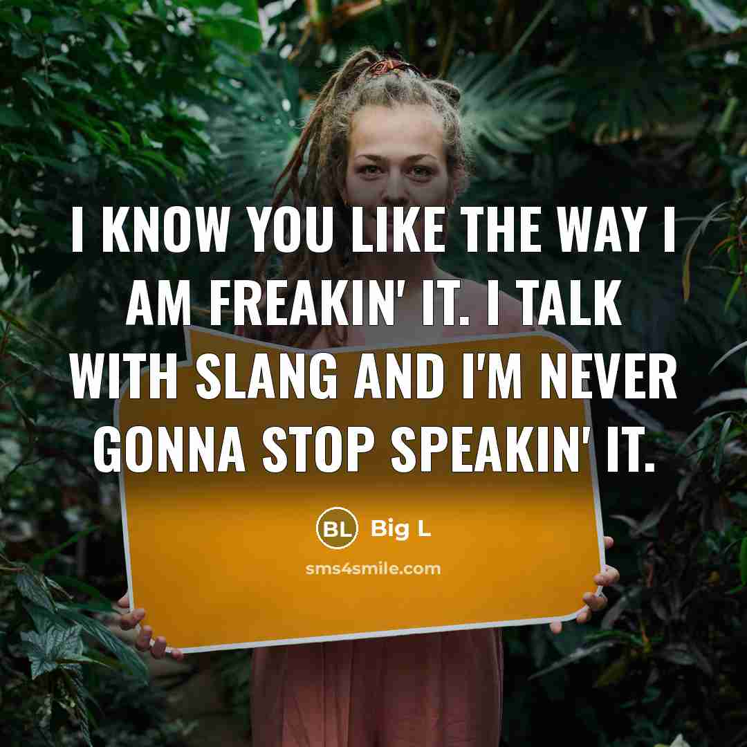 “I know you like the way I am freakin' it.…” quote by Big L