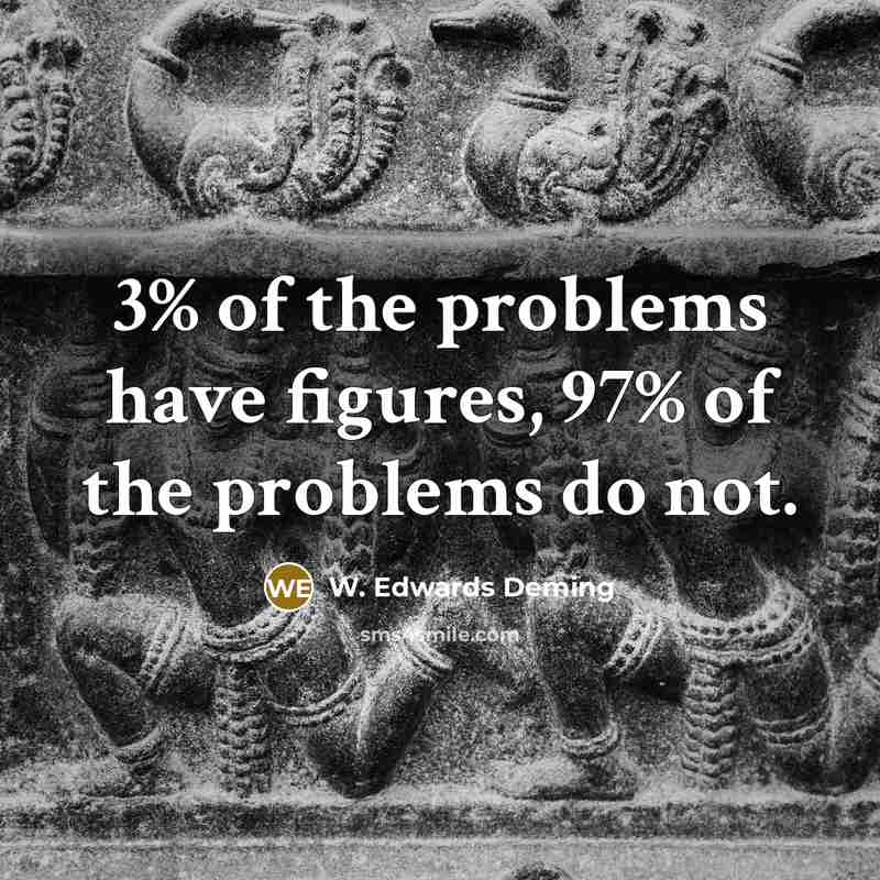“3% of the problems have figures, 97% of the problems…” quote by W. Edwards Deming
