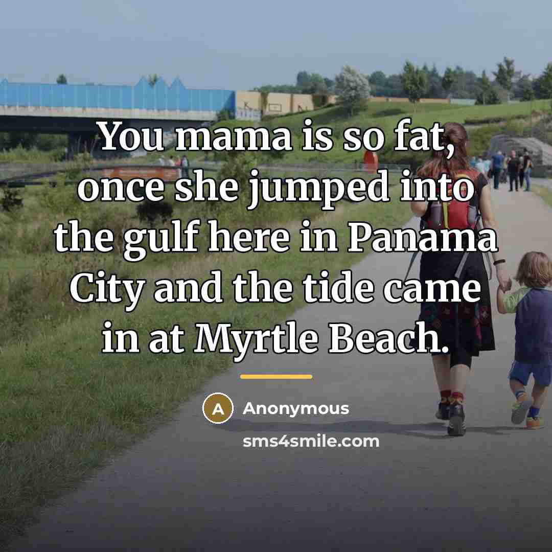 “You mama is so fat, once she jumped into the…” quote by Anonymous