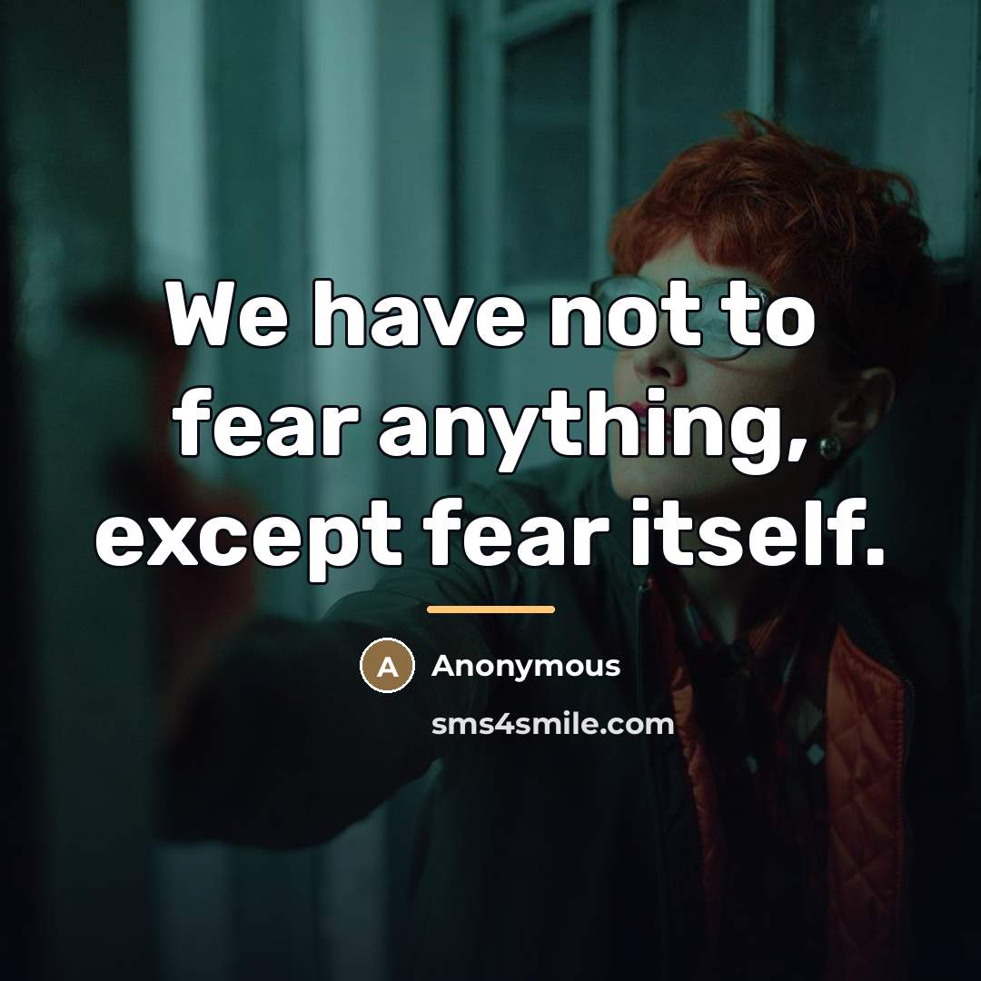 “We have not to fear anything, except fear itself.…” quote by Anonymous