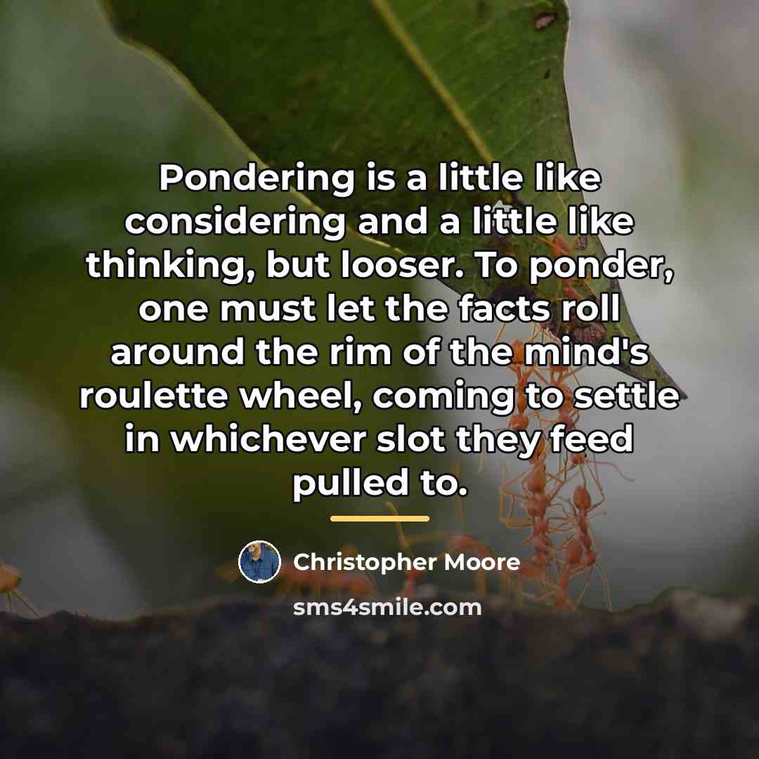 “Pondering is a little like considering and a little like…” quote by Christopher Moore