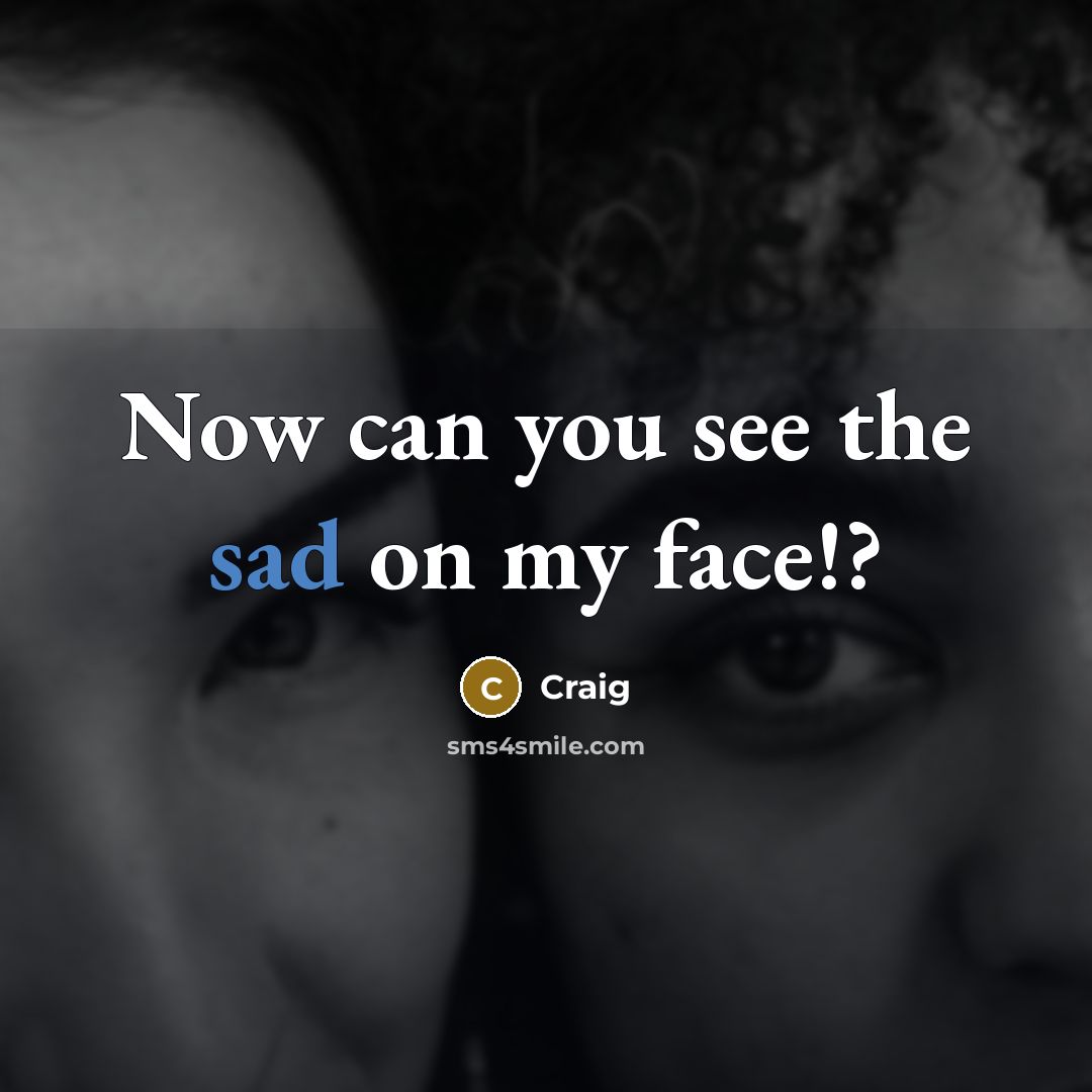 “Now can you see the sad on my face!?…” quote by Craig
