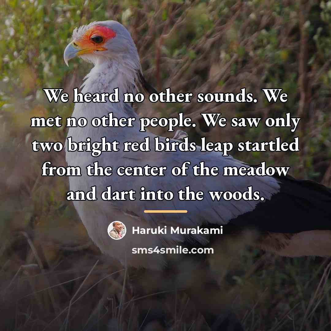 “We heard no other sounds. We met no other people.…” quote by Haruki Murakami