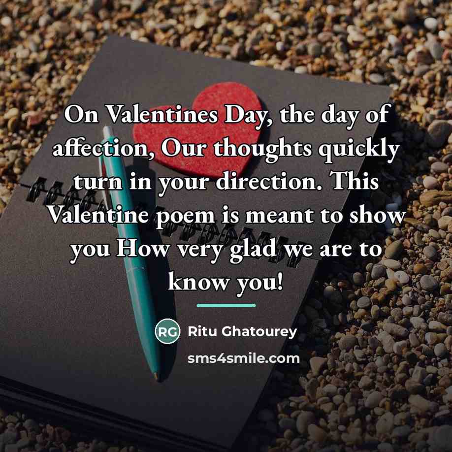 “On Valentines Day, the day of affection, Our thoughts quickly…” quote by Ritu Ghatourey