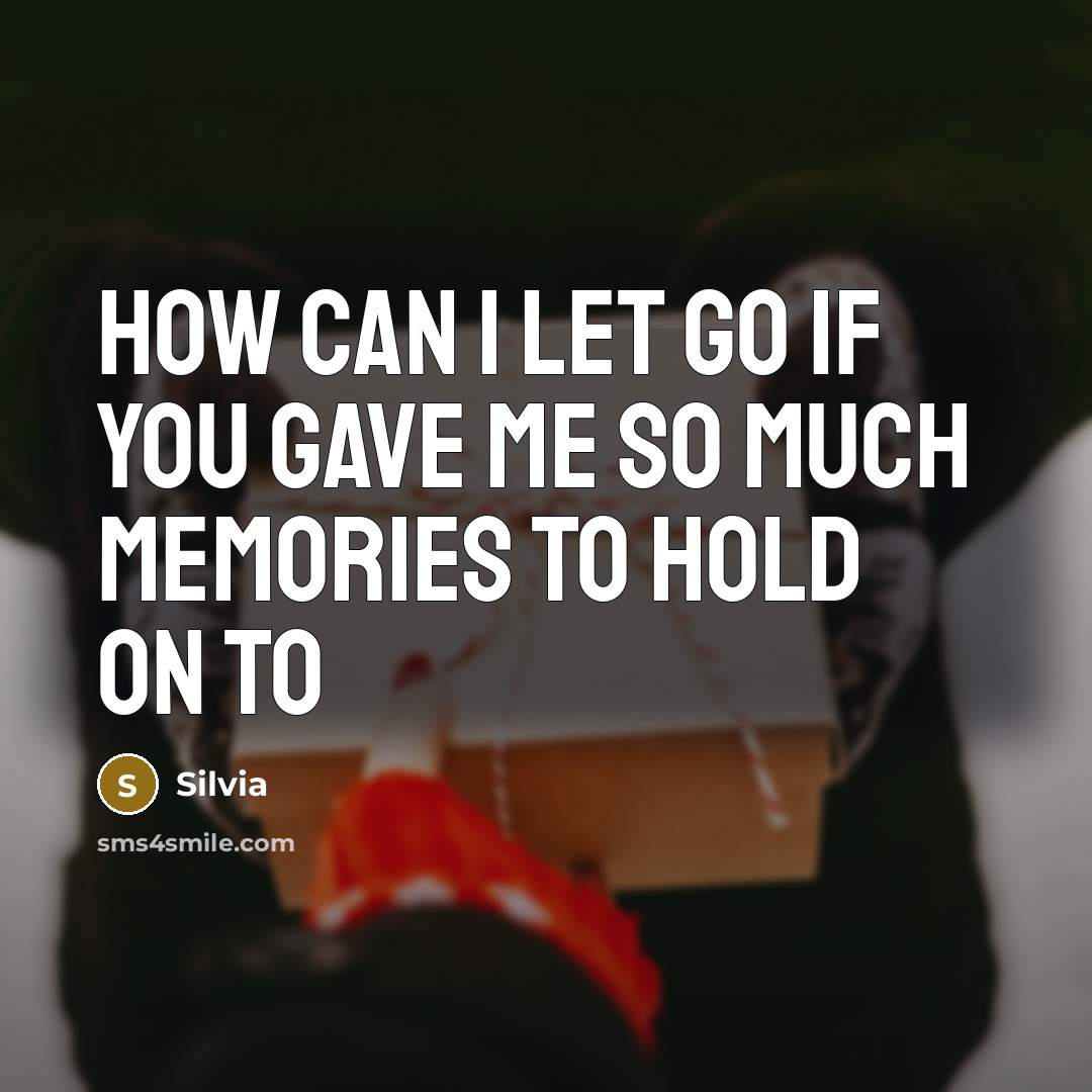 “How can I let go if you gave me so much memories to hold on to” quote by Silvia