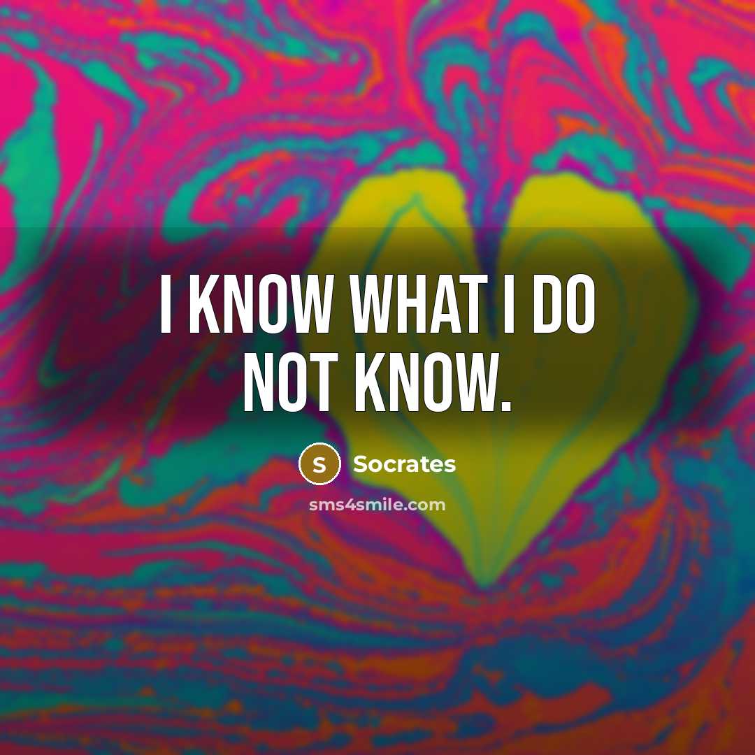 “I know what I do not know.” quote by Socrates