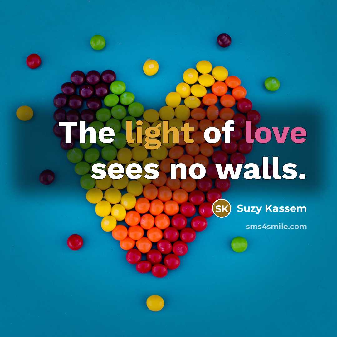 “The light of love sees no walls.…” quote by Suzy Kassem