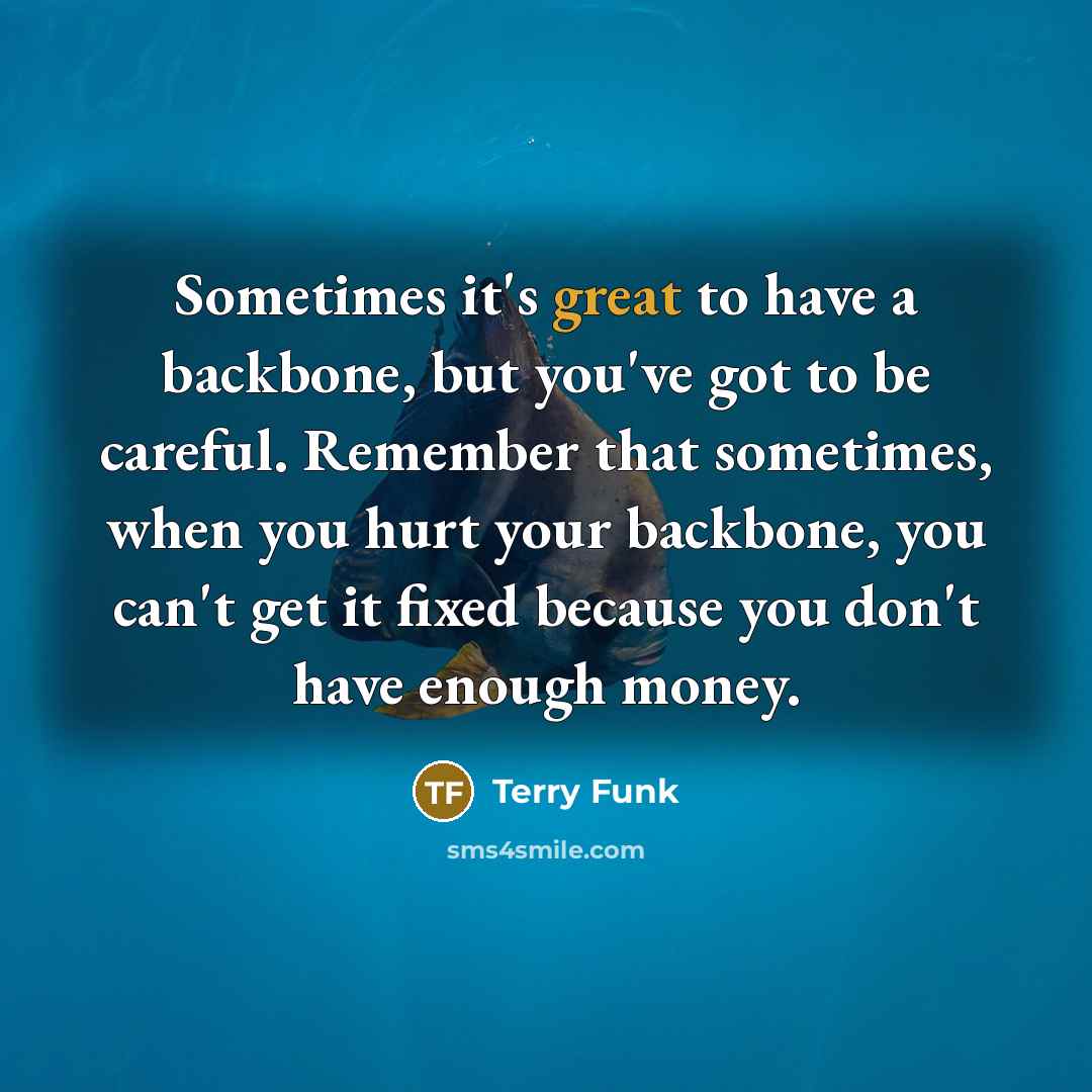 “Sometimes it's great to have a backbone, but you've got…” quote by Terry Funk