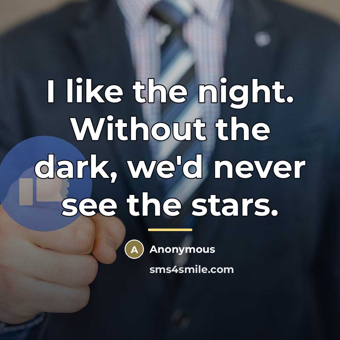 “I like the night. Without the dark, we'd never see…” quote by Anonymous