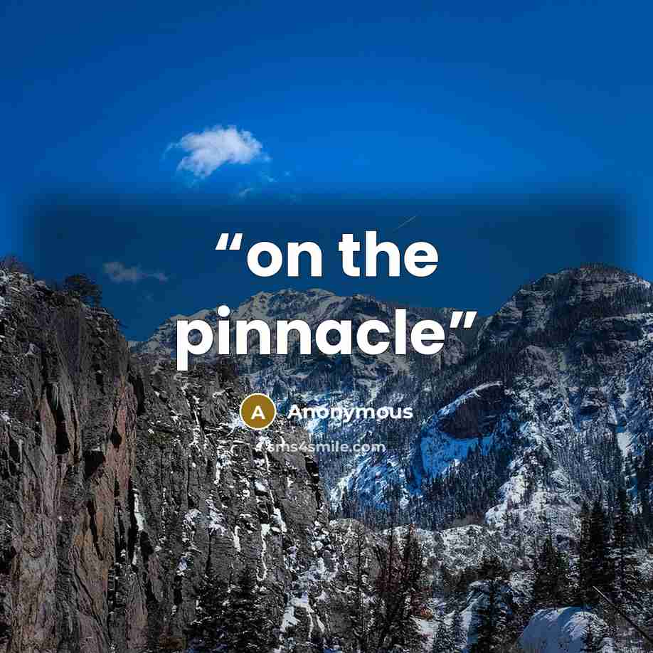 “on the pinnacle” quote by Anonymous
