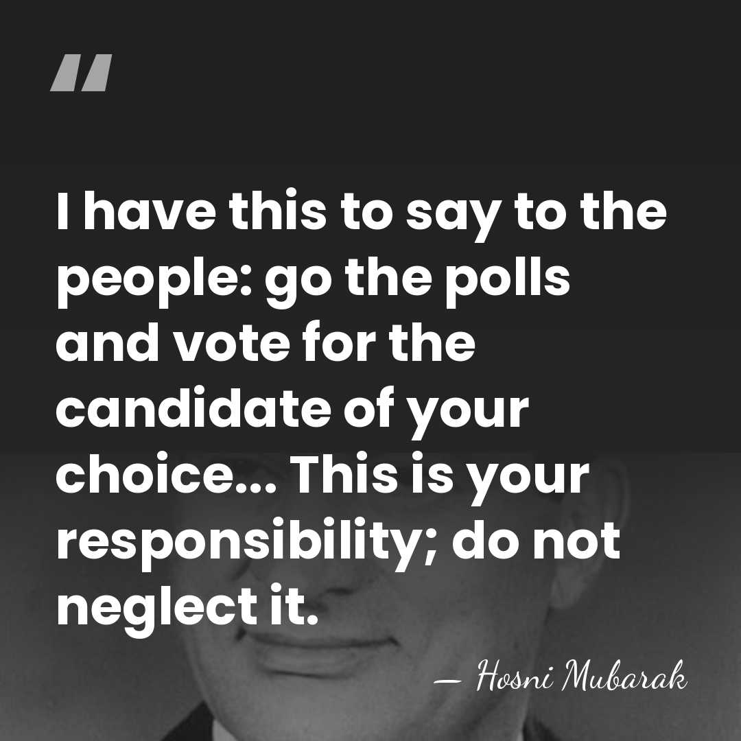 I have this to say to the people: go the polls and&hellip; - Hosni Mubarak